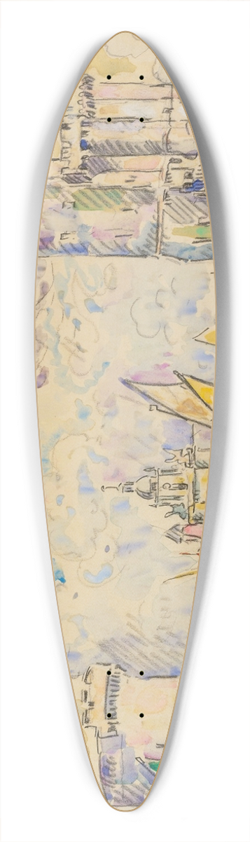 Paul Signac - Port De La Rochelle 39.3 inch art pintail longboard deck