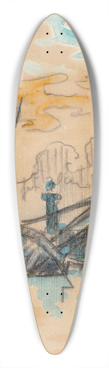 Paul Signac - Saint-Tropez La jete 39.3 inch art pintail longboard deck