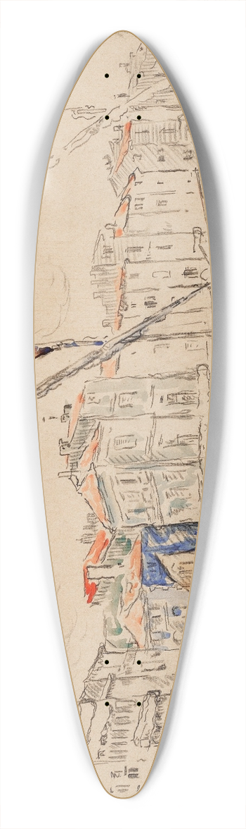 Paul Signac - Saint-Tropez, Le Port 39.3 inch art pintail longboard deck