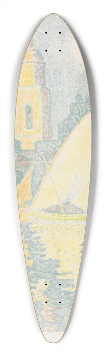 Paul Signac - Saint-Tropez; The Port 39.3 inch art pintail longboard deck