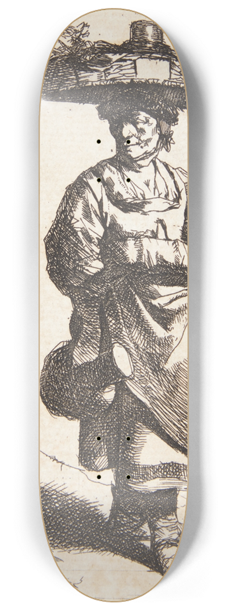 Cornelis Pietersz. Bega - Kvinde med kurv p hovedet 8.25 inch art skate deck