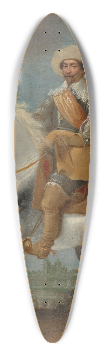 Pauwels van Hillegaert - Prince Frederik Hendrik on Horseback outside the Fortifications of s -Hertogenbosch, 1629 39.3 inch art pintail longboard deck