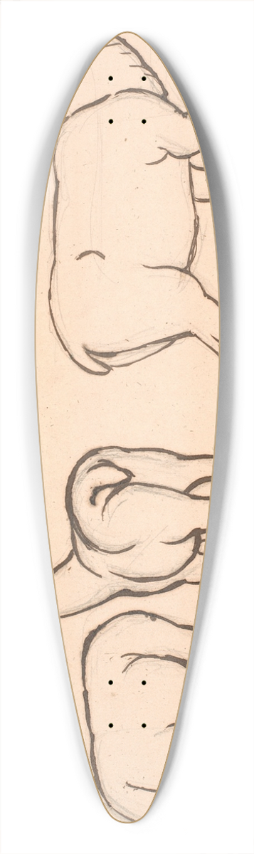 P. C. Skovgaard - Kronhjorte og to hinde 39.3 inch art pintail longboard deck