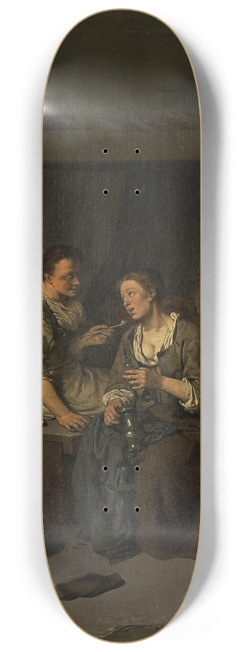 Cornelis Pietersz. Bega - Two Maids Drinking and Smoking 8.25 inch art skate deck