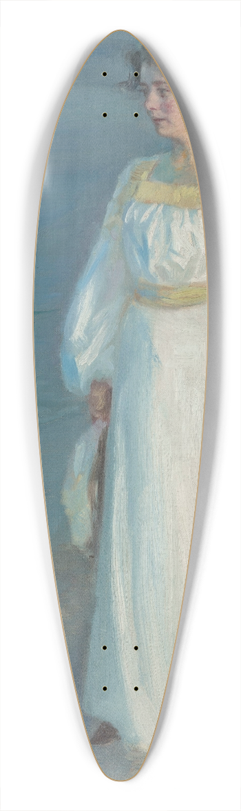 Peder Severin Kryer - Summer Evening on Skagen Beach, Portrait of the Artists Wife 39.3 inch art pintail longboard deck