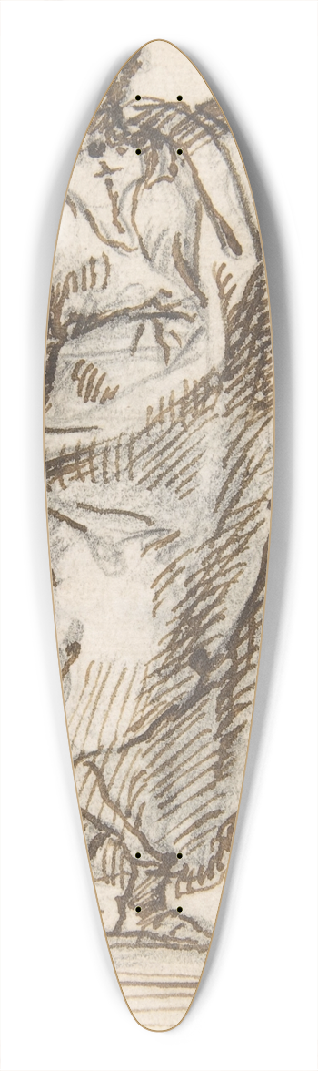 Pedro Duque y Cornejo - Male Saint Standing on a Pedestal with Arms Extended 39.3 inch art pintail longboard deck