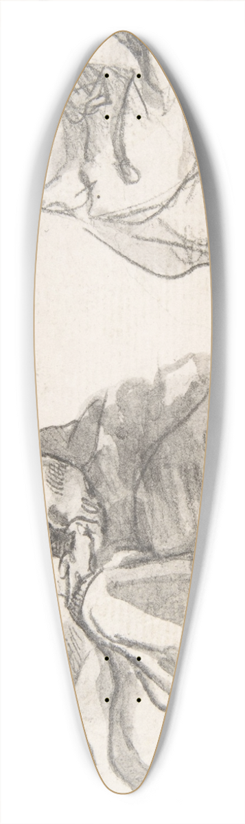 Pedro Duque y Cornejo - Two Figures of Evangelists Writing 39.3 inch art pintail longboard deck