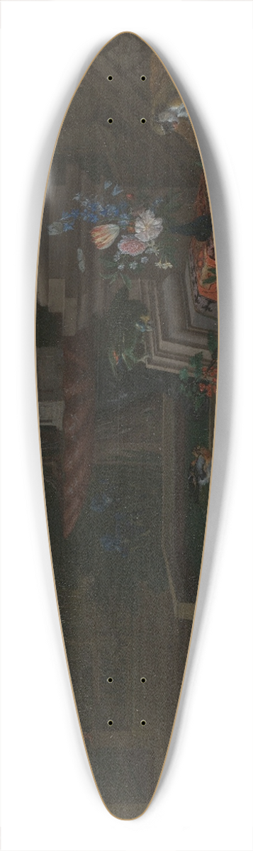 Peeter Gijsels - Still Life with Vegetables before a Draped, Overturned Plinth by an Ornamental Fountain 39.3 inch art pintail longboard deck