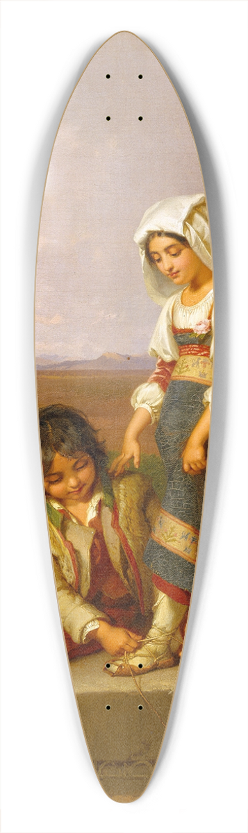 Penry Williams - A Shepherd-Boy And A Girl In The Roman Campagna, In The Background Aqua Claudia 39.3 inch art pintail longboard deck
