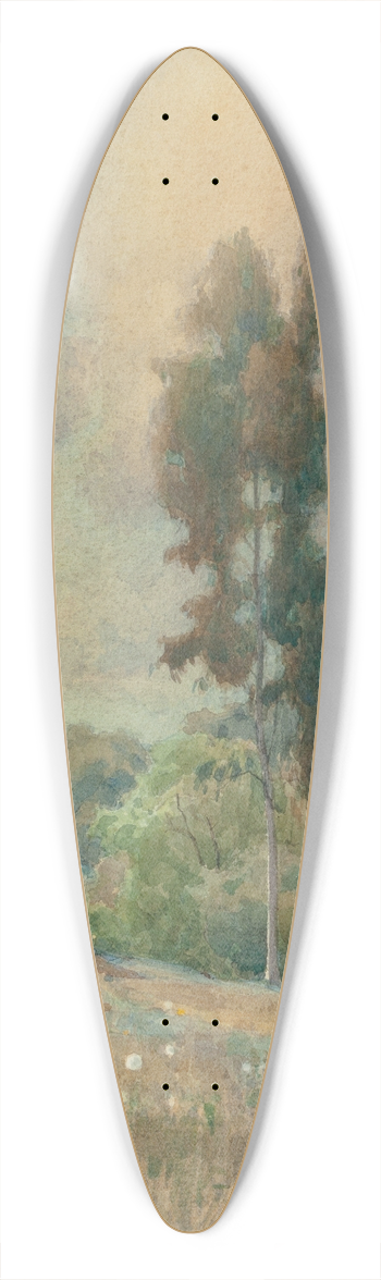 Percy Gray - Spring Landscape 39.3 inch art pintail longboard deck