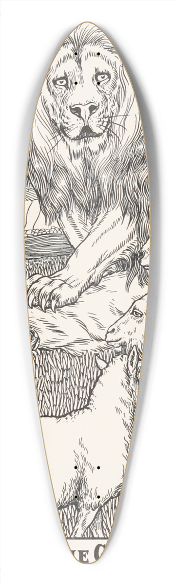 Percy J. Billinghurst - The Heifer, the Goat, and the Sheep 39.3 inch art pintail longboard deck