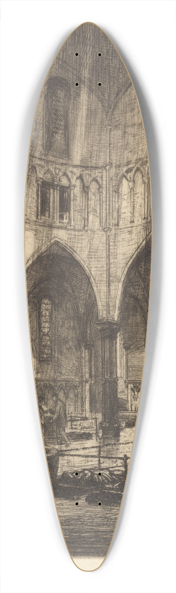 Percy Thomas - The Temple, London 39.3 inch art pintail longboard deck