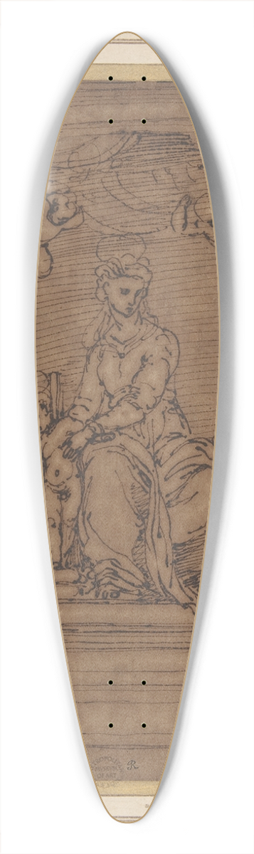 Perino Del Vaga - Virgin and Child Enthroned with Saint Anthony Abbot, Saint Peter, Saint Paul, Saint Julian the Hospitaler, Saint Roch, and Saint Mary Magdalen 39.3 inch art pintail longboard deck