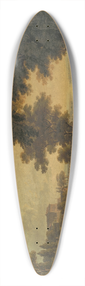 Peter Birmann - Hilly Landscape with Castle 39.3 inch art pintail longboard deck