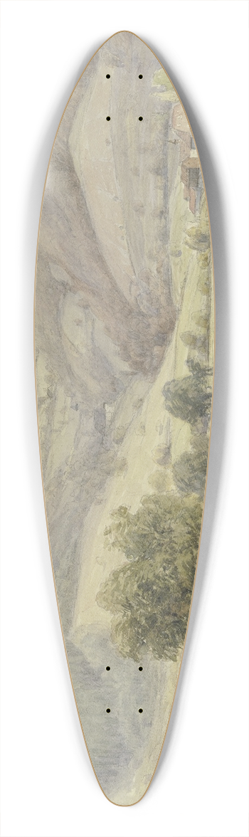 Peter Burnitz - Flusslandschaft mit hohen Bergen 39.3 inch art pintail longboard deck
