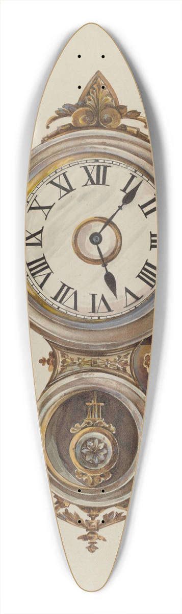Peter Connin - Metal Wall Clock 39.3 inch art pintail longboard deck