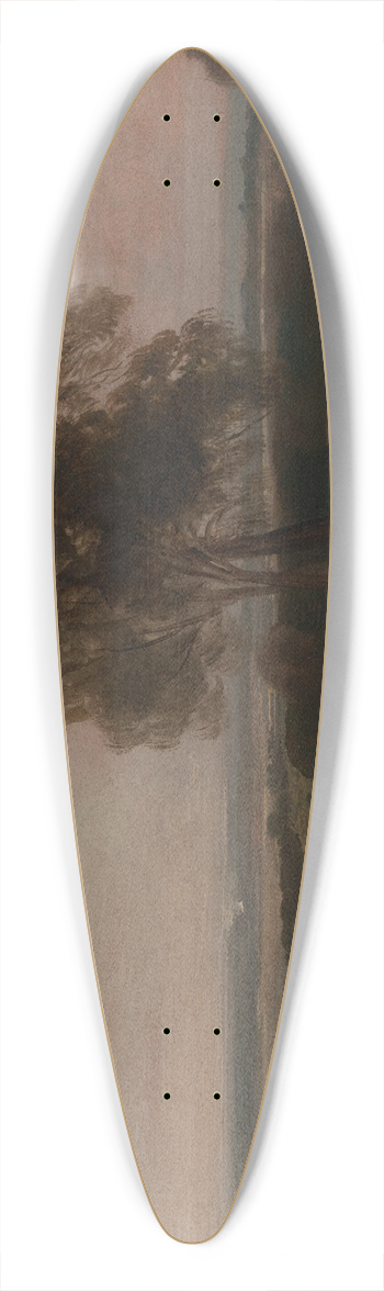 Peter DeWint - Landscape study at sunset 39.3 inch art pintail longboard deck