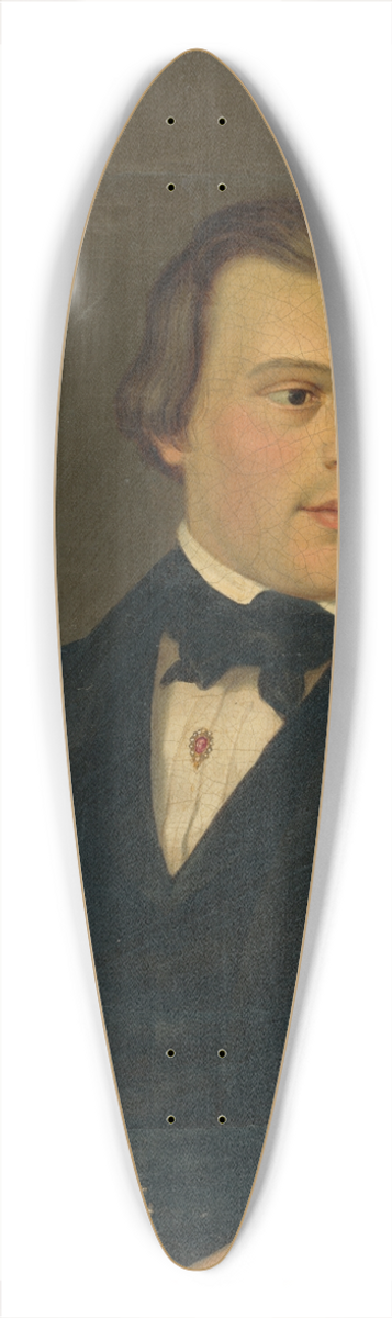 Peter Michal Boh - Portrait of a Writing Man 39.3 inch art pintail longboard deck