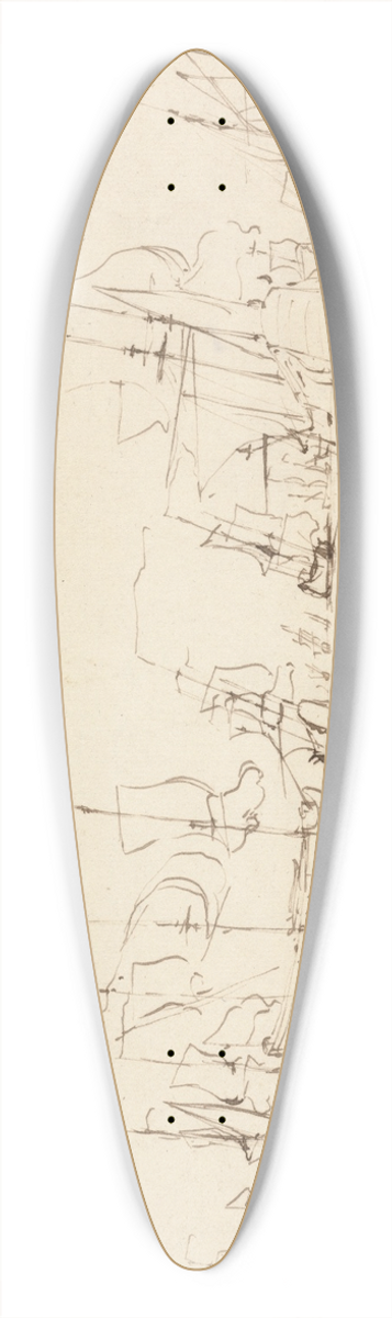 Peter Monamy - A Squadron at Anchor 39.3 inch art pintail longboard deck