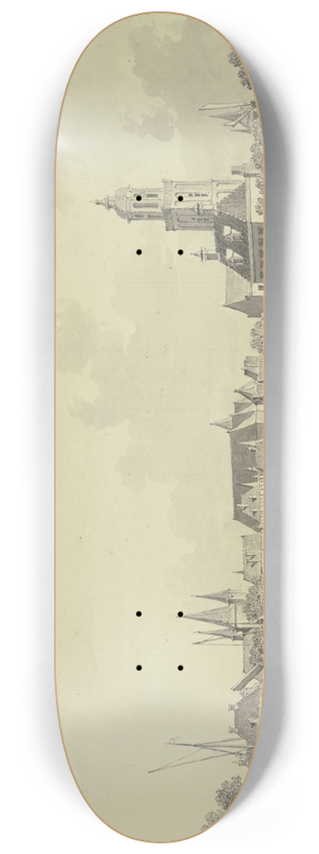 Cornelis Pronk - View of the port Zwolle 8.25 inch art skate deck