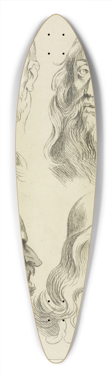 Peter Paul Rubens - Four studies of mens heads, and an eye 39.3 inch art pintail longboard deck