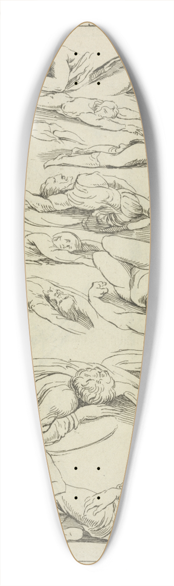 Peter Paul Rubens - Several figures in prone and supine positions 39.3 inch art pintail longboard deck