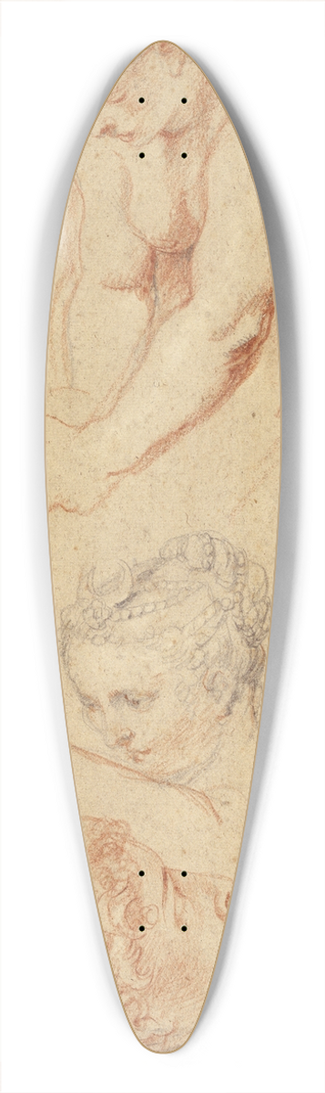 Peter Paul Rubens - Studies of Women 39.3 inch art pintail longboard deck