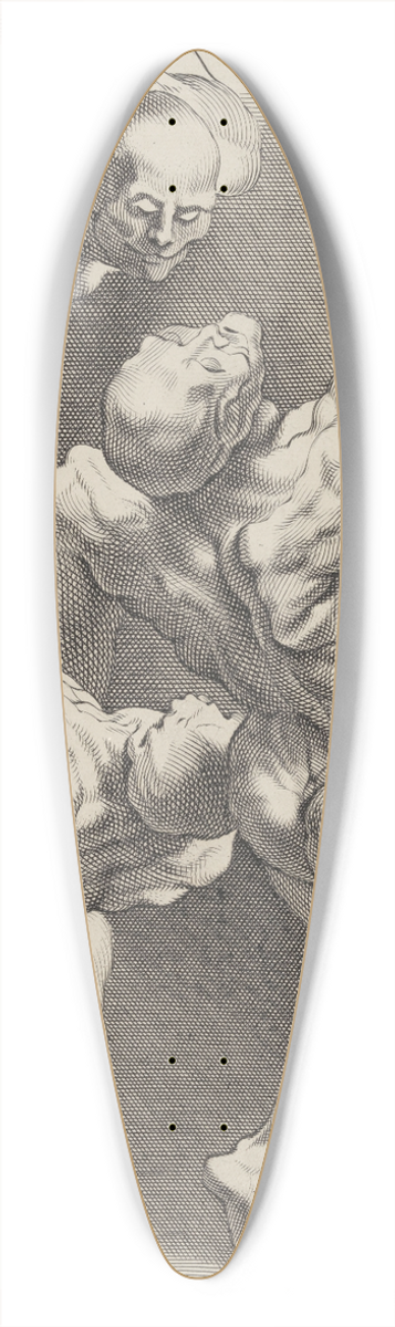 Peter Paul Rubens - Study of Three Naked Men 39.3 inch art pintail longboard deck