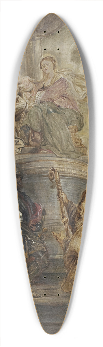 Peter Paul Rubens - The Mystic Marriage of St Catherine (Colour Sketch for the Altar of the Church of the Augustinian Fathers in Antwerp) 39.3 inch art pintail longboard deck