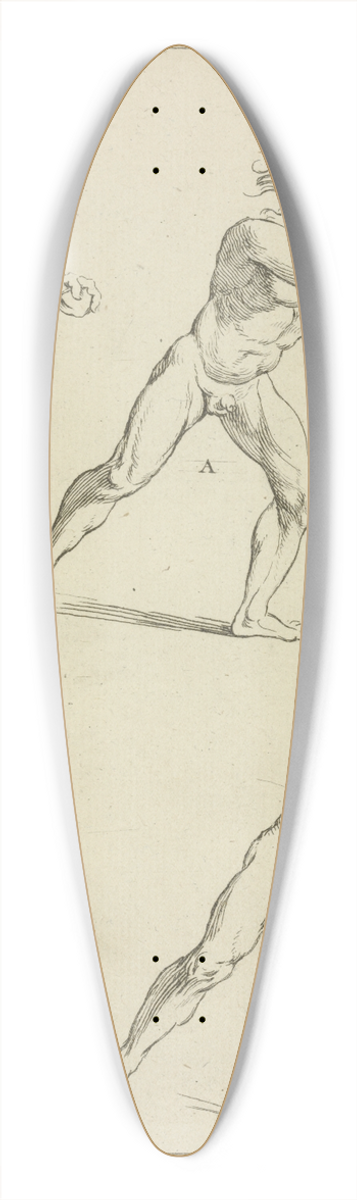 Peter Paul Rubens - Three male figures in twisting positions 39.3 inch art pintail longboard deck