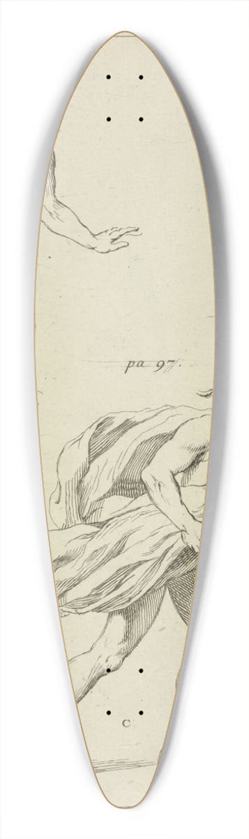 Peter Paul Rubens - Three studies of the figure 39.3 inch art pintail longboard deck