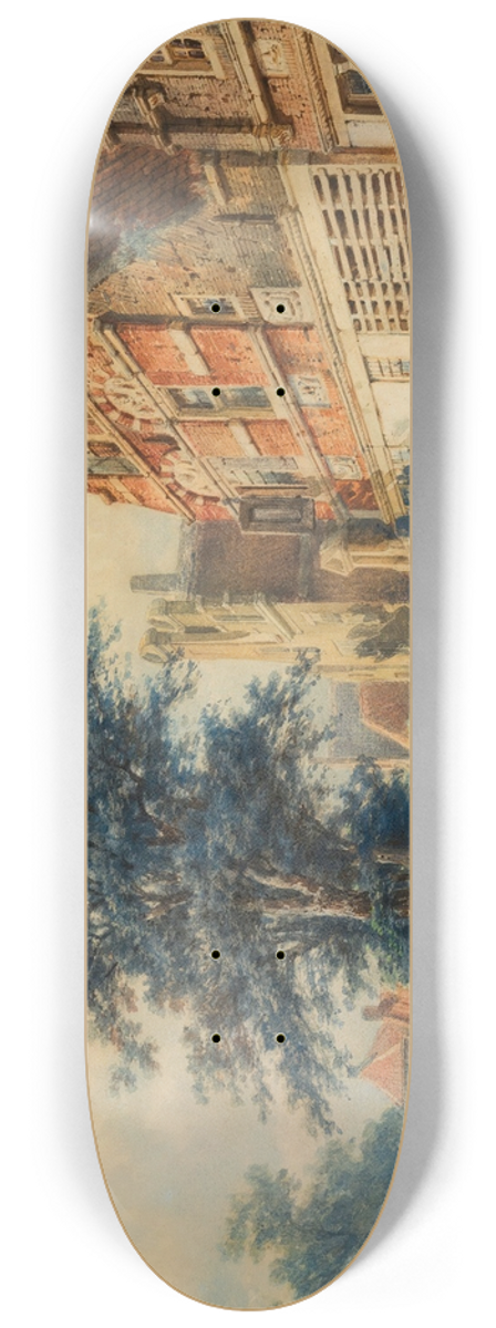 Cornelis Springer - The Havendijk, Enkhuizen, In Summer 8.25 inch art skate deck