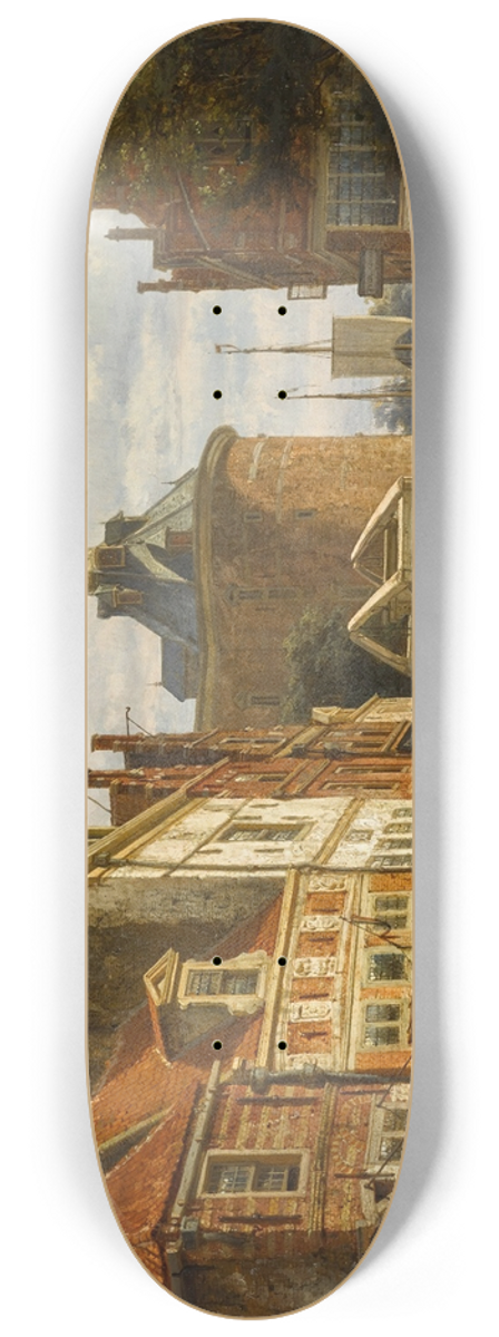 Cornelis Springer - The Zuiderspui with the Drommedaris, Enkhuizen 8.25 inch art skate deck
