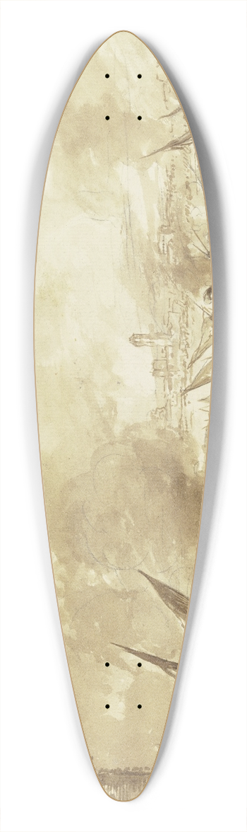 Philip James de Loutherbourg - Reiterangriff auf Infanterie vor den Toren einer Stadt 39.3 inch art pintail longboard deck