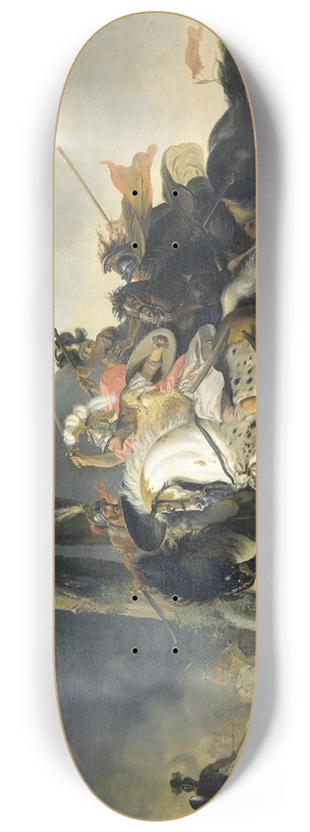 Cornelis Troost - Alexander the Great at the Battle of the Granicus against the Persians 8.25 inch art skate deck