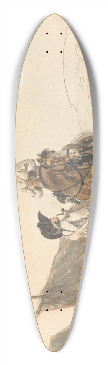 Philip James de Loutherbourg - The Encampment 39.3 inch art pintail longboard deck
