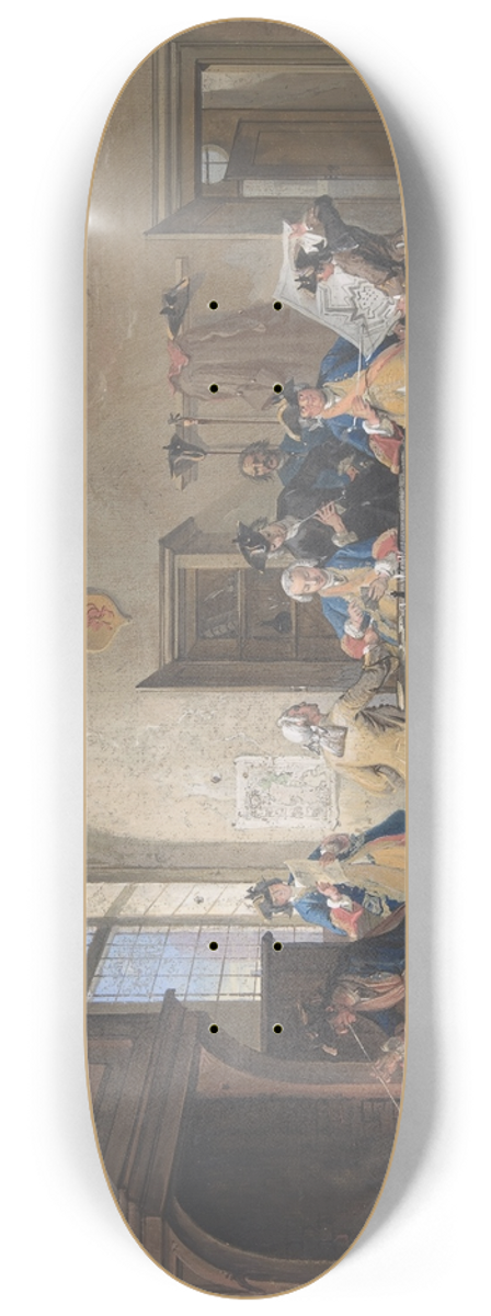 Cornelis Troost - Guardroom Scene 8.25 inch art skate deck