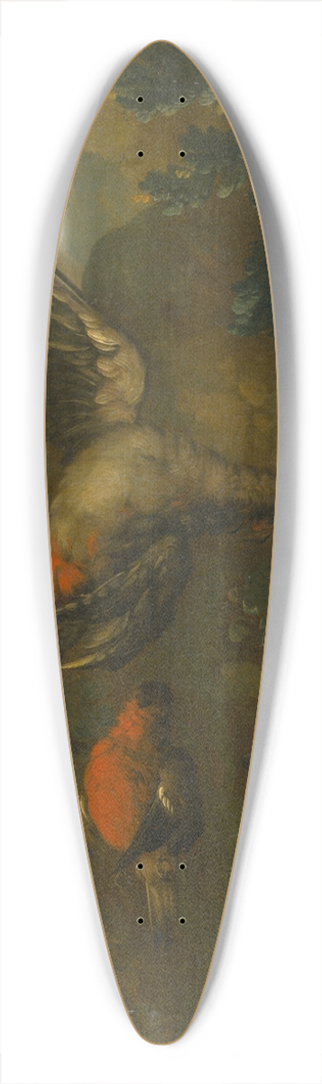 Philipp Ferdinand de Hamilton - Still Life with Dead Birds 39.3 inch art pintail longboard deck