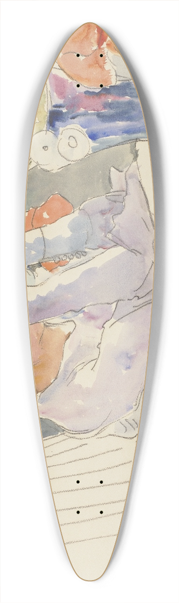 Philipp Franck - Woman with a flower bouquet 39.3 inch art pintail longboard deck