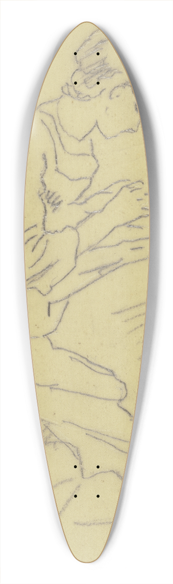 Philipp Rumpf - Frau mit Handarbeit 39.3 inch art pintail longboard deck