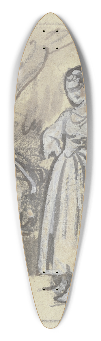 Philipp Rumpf - Frau mit Strohbndel, die Arme in die Hfte gestemmt 39.3 inch art pintail longboard deck