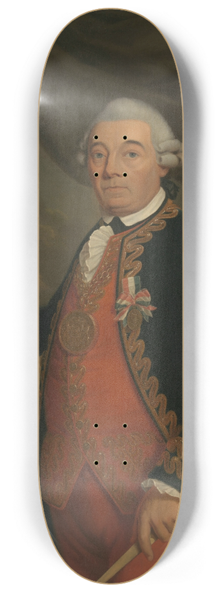 Cornelis Van Cuylenburgh II - Portrait of Johan Arnold Zoutman 8.25 inch art skate deck