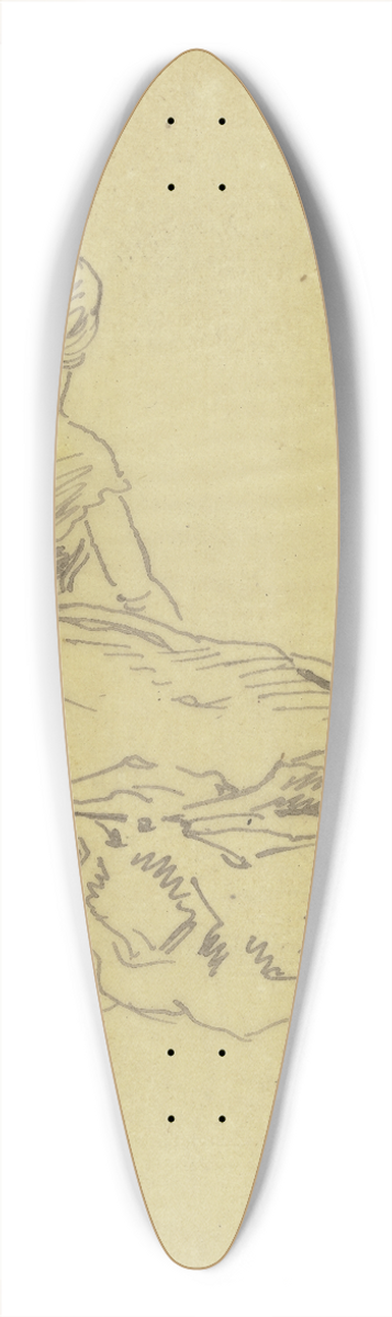 Philipp Rumpf - Rckenansicht einer lagernden Frau 39.3 inch art pintail longboard deck