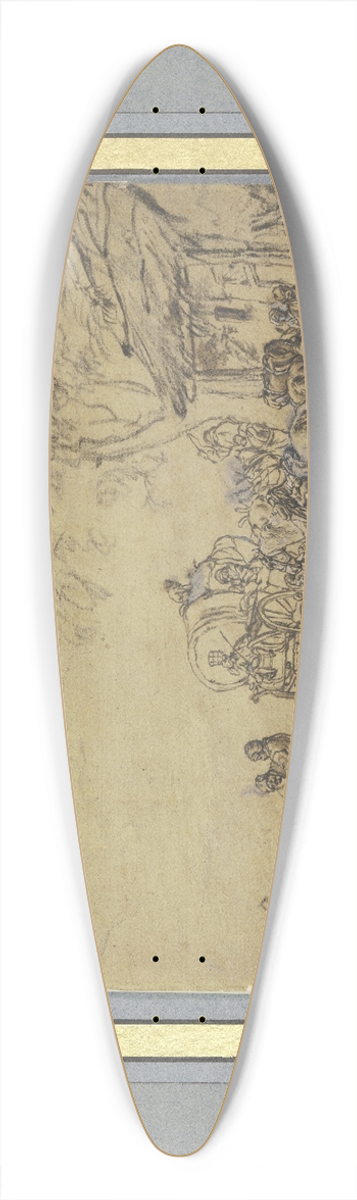 Philips Wouwerman - Stop in front of an inn 39.3 inch art pintail longboard deck