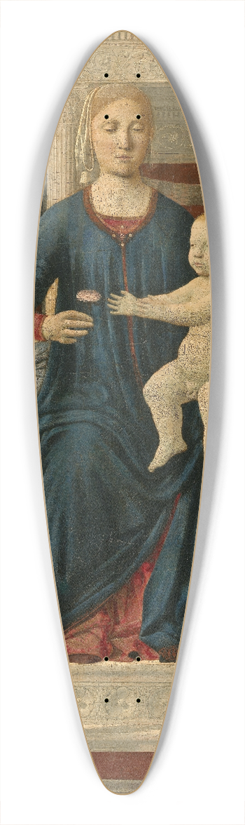 Piero Della Francesca - Virgin and child enthroned with four angels 39.3 inch art pintail longboard deck