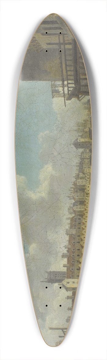 Pierre-Antoine Demachy - Vue du quai de Gesvres au moment de la dmolition des maisons du pont au Change 39.3 inch art pintail longboard deck