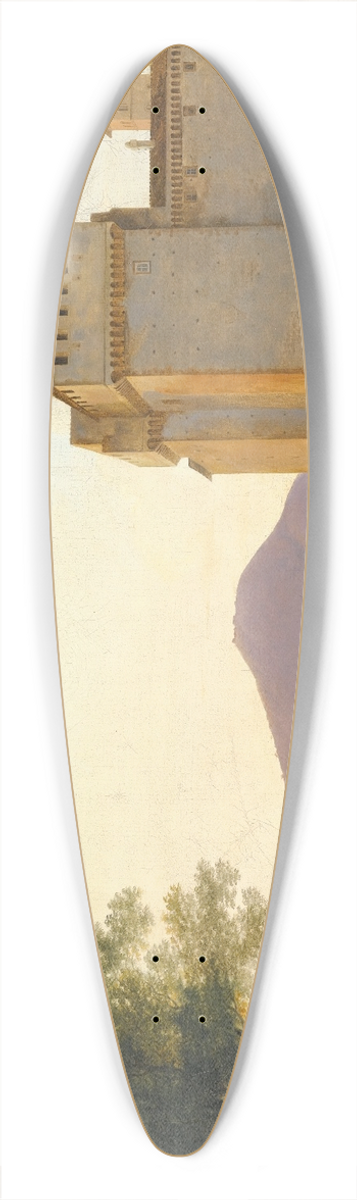 Pierre-Athanase Chauvin - A View Of The Abbey Of Grottaferrata 39.3 inch art pintail longboard deck