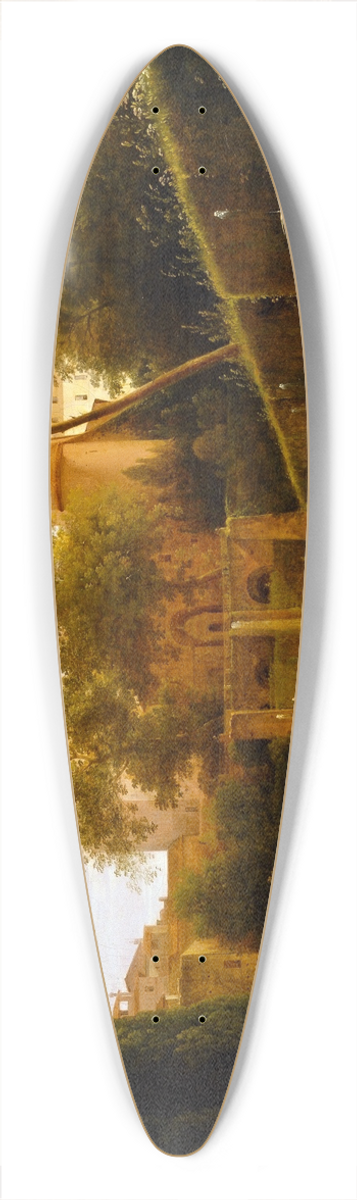 Pierre-Athanase Chauvin - View Of The Gardens Of The Villa Deste, Tivoli 39.3 inch art pintail longboard deck