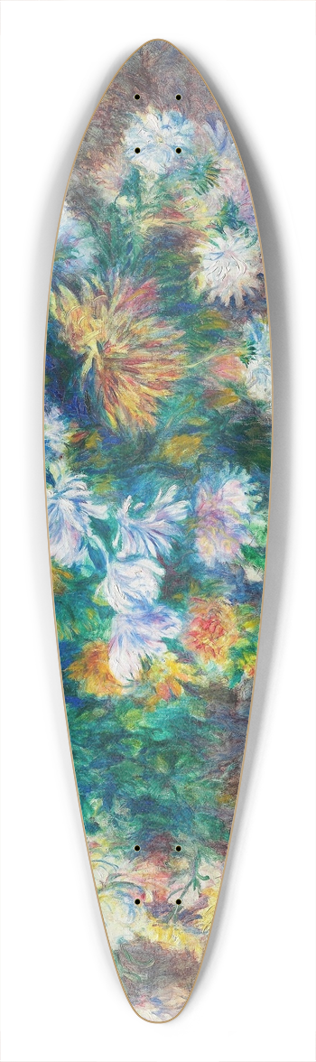 Pierre-Auguste Renoir - Chrysanthemums 39.3 inch art pintail longboard deck