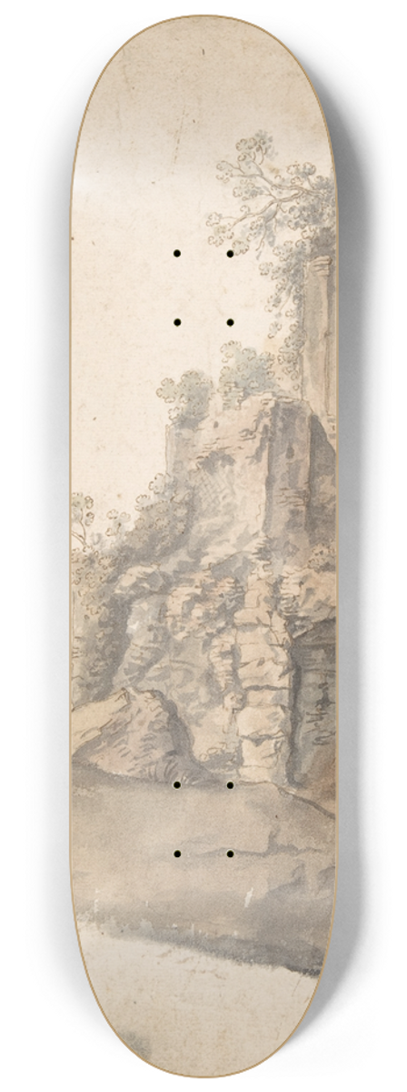 Cornelis Van Poelenburch - Landscape with Roman Ruins 8.25 inch art skate deck